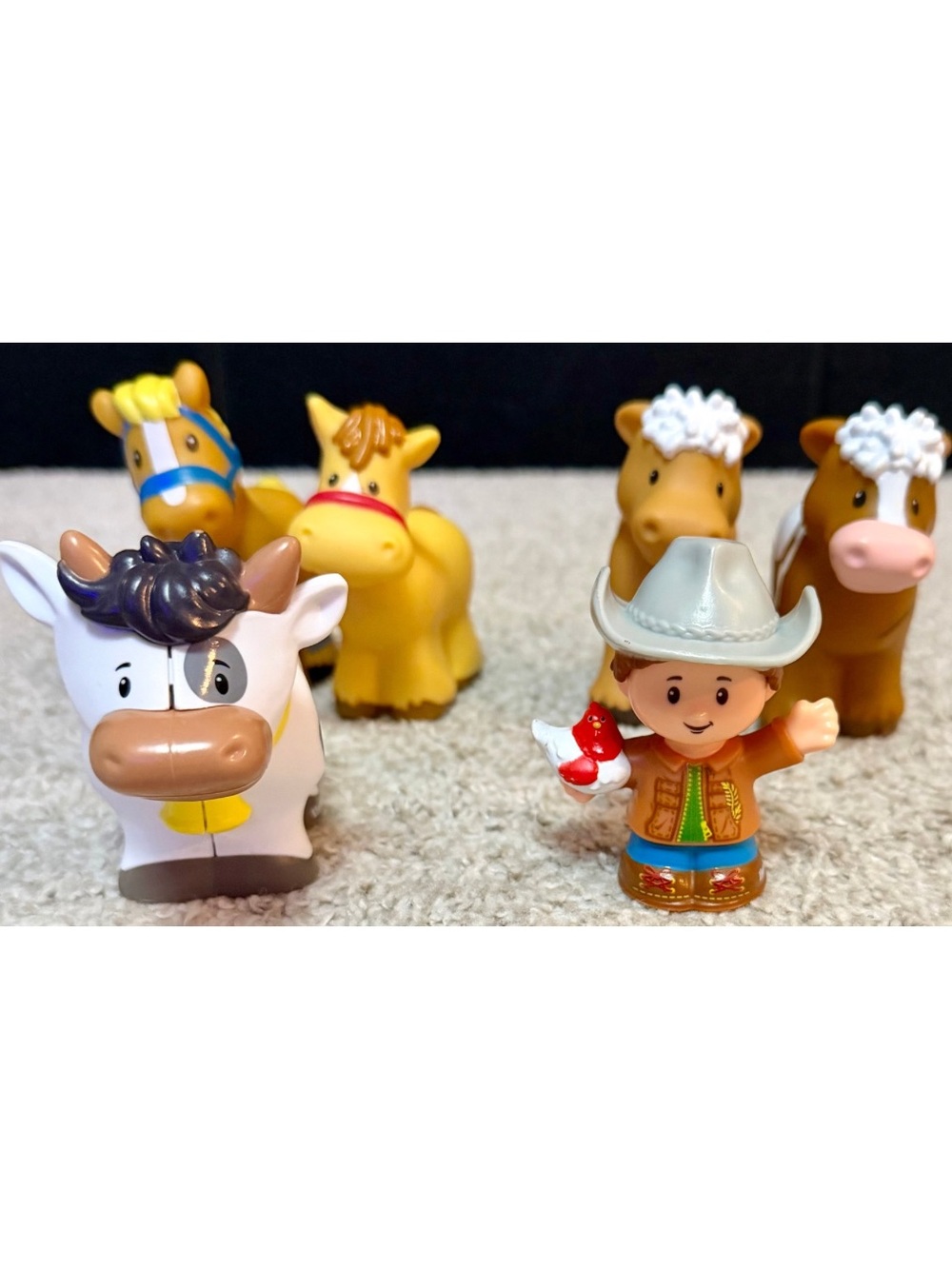 Fisher-Price Little People Farm Friends Toy Set - Lot of 6 Animals & Farmer